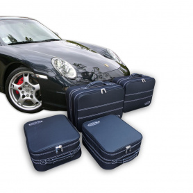 Bagagerie sur mesure Porsche 997 en cuir et tissu nylon (pour sièges arrière)