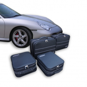 Bagagerie sur mesure Porsche 996 en cuir et tissu nylon (pour sièges arrière)