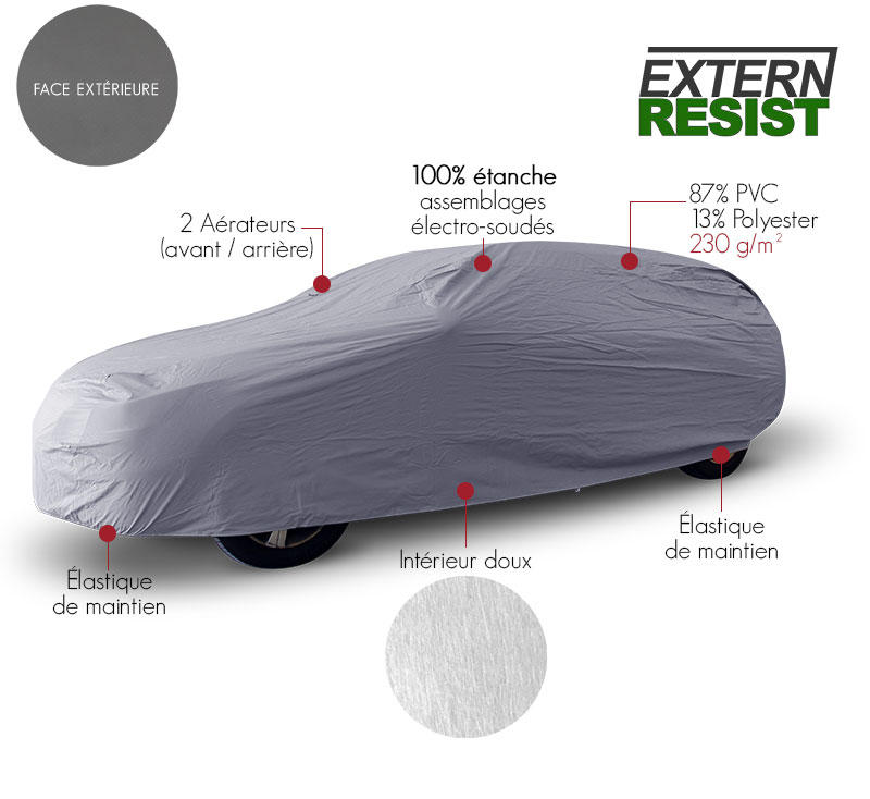 Housse protection Dacia Logan II MCV - bâche ExternResist® : usage extérieur