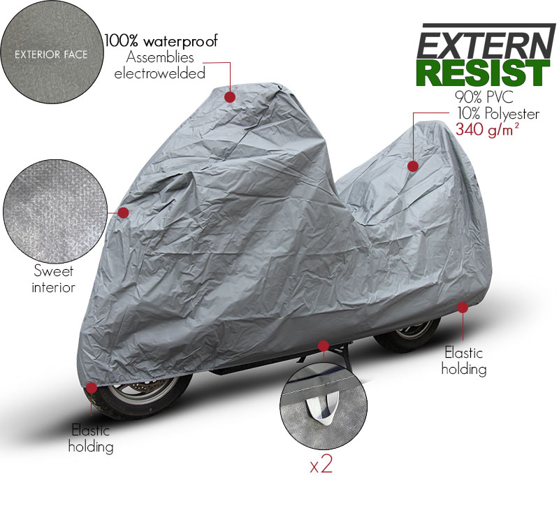 outdoor protective scooter cover in grey PVC ExternResist®
