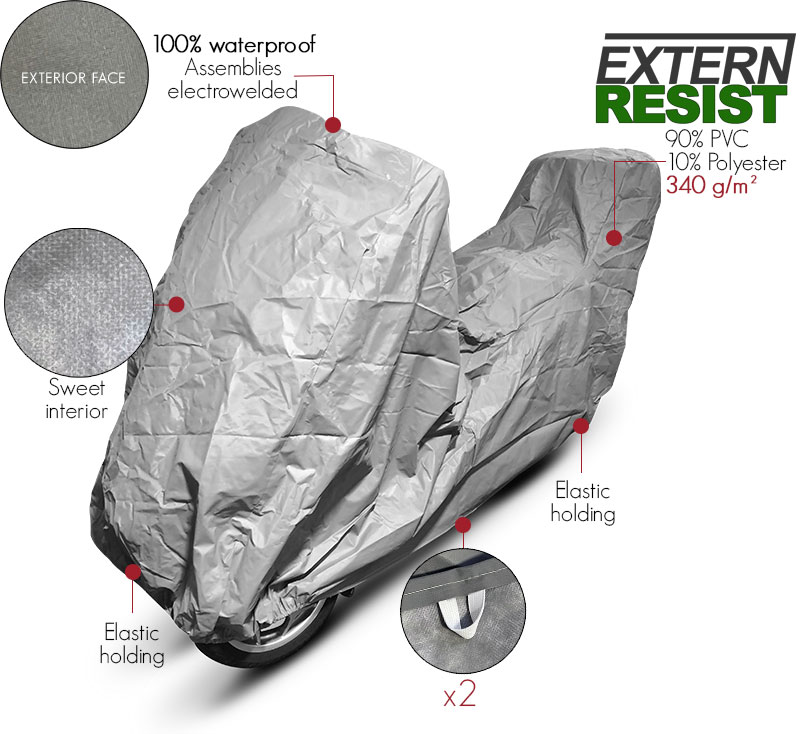 outdoor protective scooter cover in grey PVC ExternResist®