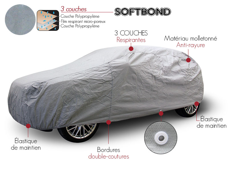 Housse protection Audi Q2 GA - bâche SOFTBOND : usage mixte