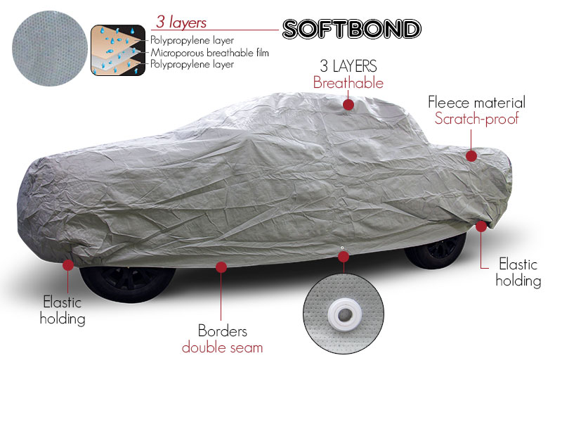 Toyota Hilux 7 Single Cab car cover - SOFTBOND : 3 Layers / mixed-use