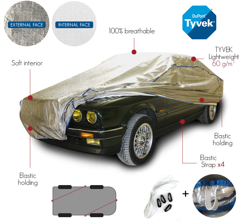 Mixed use Tyvek® DuPont™ car cover