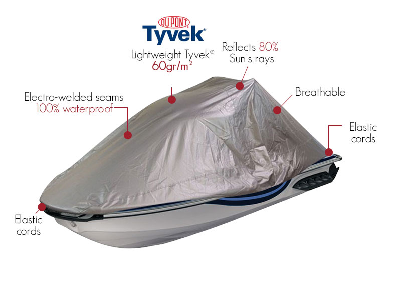 indoor and outdoor protective watercraft cover in lightweight Tyvek®